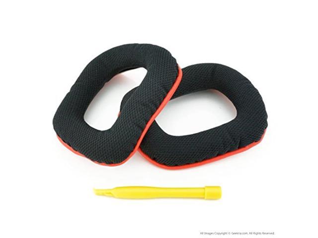 Geekria Comfort Replacement Ear Pads for Logitech G35 G430 G432 G332 G930 F450 Headphones Ear Cushions Repair Parts with Video Guide (Black Red) - image 7