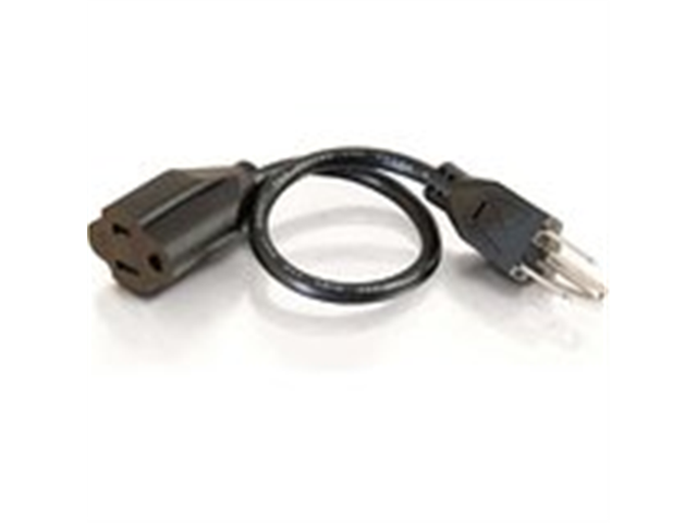 C2G / Cables To Go 53408 18 AWG Outlet Saver Power Extension Cord for NEMA 5-15P to NEMA 5-15R, Black (12 Feet/3.65 Meters)