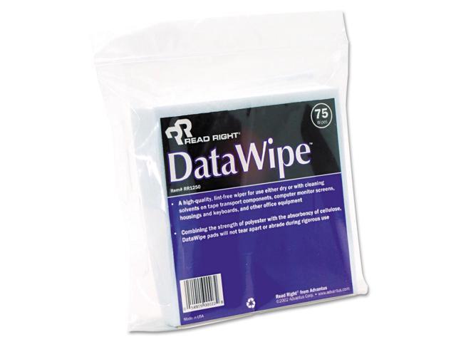 Read Right DataWipe Office Equipment Cleaner Cloth 6 x 6 White 75/Pack RR1250