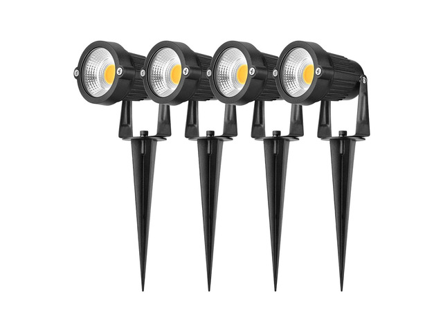 LED Landscape Lighting, 5W Waterproof Outdoor Decorative Spotlight 4-Pack 5000K
