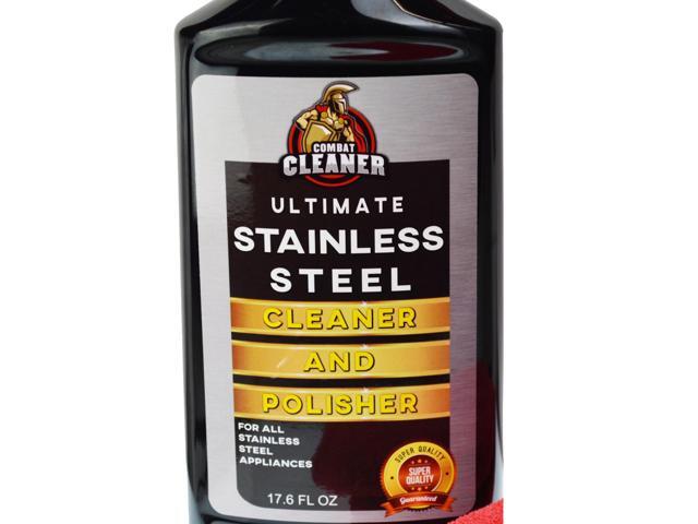 Stainless Steel Cleaner Stain Remover and 14' x 14' Microfiber Cloth 8oz Refill