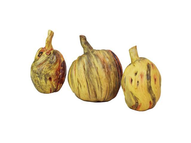 Mini Pumpkin Decorations 3 Set Porcelain Thanksgiving Autumn Tabletop Home Decor