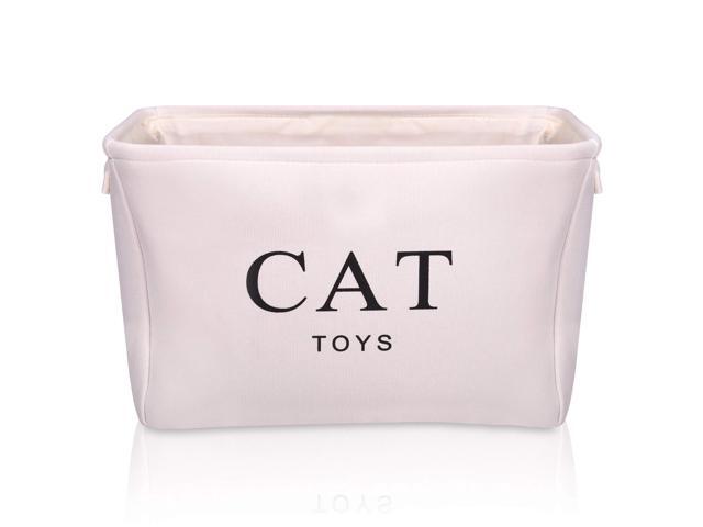 Storage Basket Rectangular with Handles 7.5''x16''x12.25'', White Canvas Cat