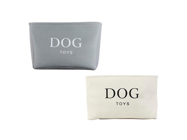 Storage Basket Rectangular with Handles 7.5''x16''x12.25'', White & Gray- 2 Pack