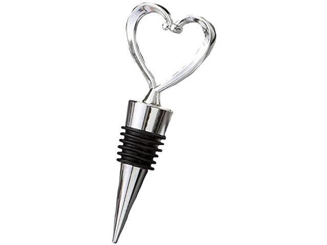 Heart Shaped Metal Wine Bottle Stopper Rubber Gasket Seal For Parties & Weddings