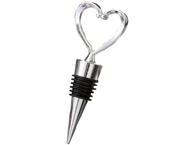 Heart Shaped Metal Wine Bottle Stopper Rubber Gasket Seal For Parties & Weddings