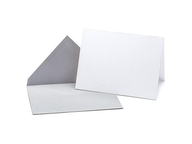 20 Pack White Gray Plain Blank Premium Paper Cards Envelopes 4x6 Inch Set