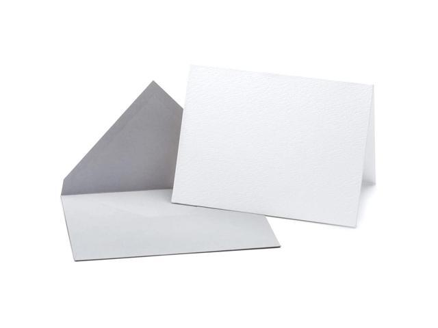 20 Pack White Gray Plain Blank Premium Paper Cards Envelopes 4x6 Inch Set