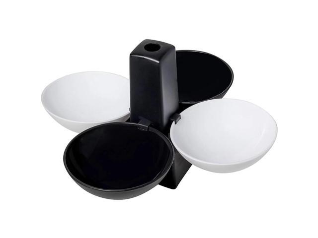 Altatac Sports Party Serving Bowls, 2 Black, 2 White Bowls and Stand