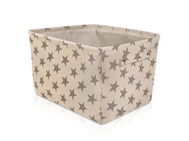 Storage Basket Rectangular with Handles 7.5''x16''x12.25'', White/Gray Stars