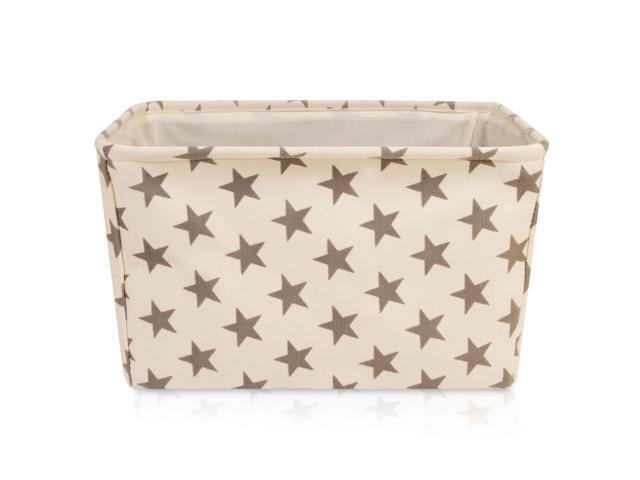 Storage Basket Rectangular with Handles 7.5''x16''x12.25'', White/Gray Stars