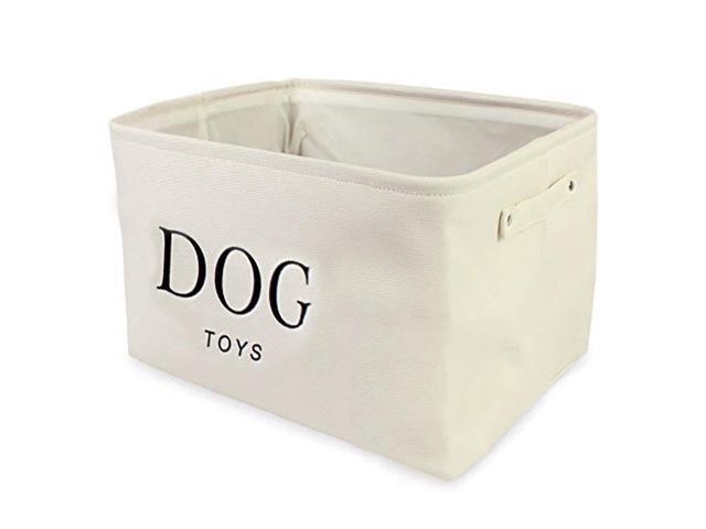 Storage Basket Rectangular with Handles 7.5''x16''x12.25'', White Canvas Dog-3Pk