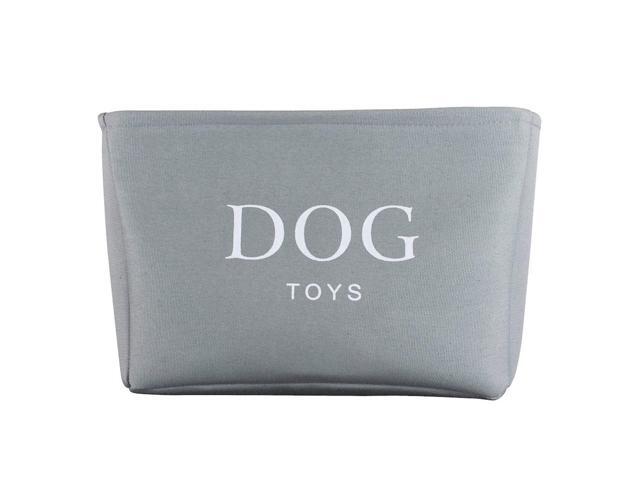 Storage Basket Rectangular with Handles 7.5''x16''x12.25'', Gray Canvas Dog