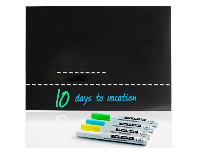 Magnetic Dry Erase Blackboard Plain Sheet Chalkboard 4 Chalk Markers 17x12''