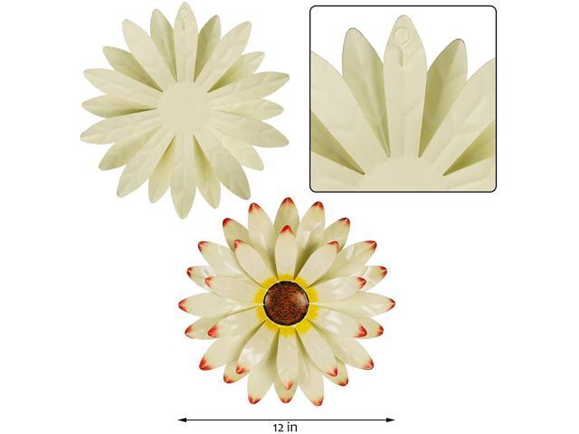 12' Metal Flower Wall Decoration Wall Art Metal Daisy Indoor/Outdoor Yellow