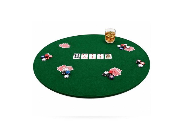 Poker Card Games Green Felt Fitted Round Cloth Cover Fits to 36' to 42' Table