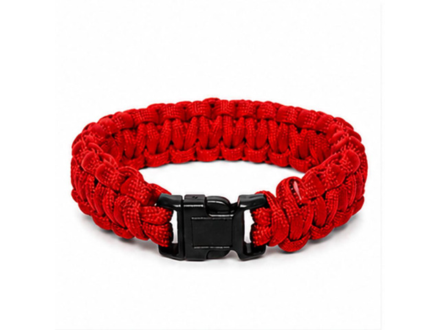 Explorer 9.5' Survival Paracord Bracelet Red Nylon Plastic Release Buckle Campin