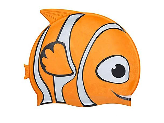 Unisex Silicone Swimming Bathing Cap for Kids, Waterproof Hat - Orange