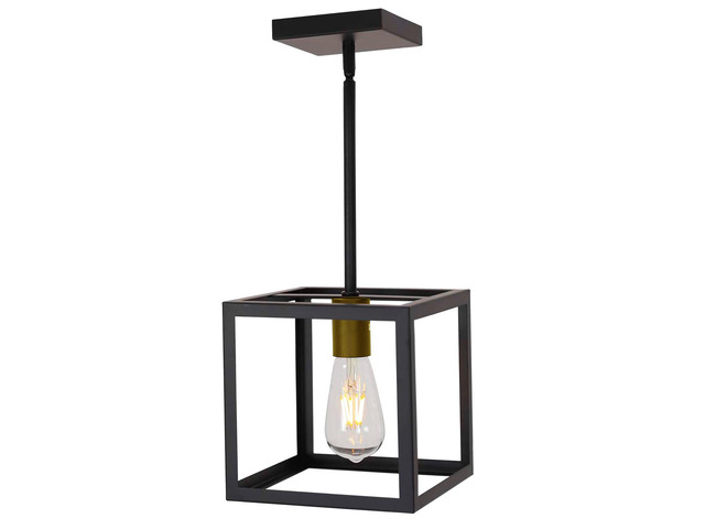 Light Cage Pendant Light Metal Hanging Lighting Fixture Adjustable Height - Gold