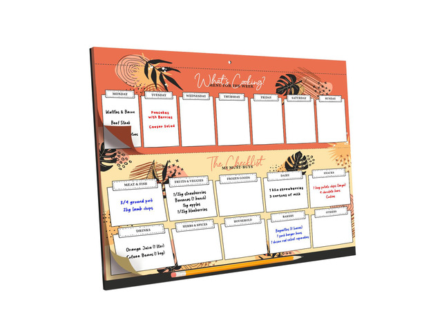 Altatac Magnetic Dry Erase Kitchen Fridge Weekly Meal Planner Menu Chart 12x9 Inch Black, Reusable Grocery Organizer, Home & Living, Single Pack