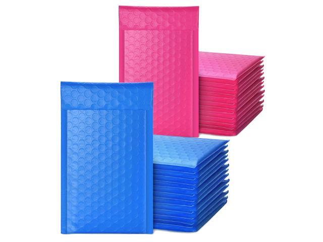 120 Poly Bubble Mailers 4x8' Envelopes Self Adhesive With 60 Stickers Pink-Blue