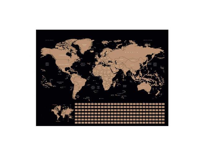 Scratch Off Large Travel Destination Tracker Gift World Map Poster 33X23 Inches