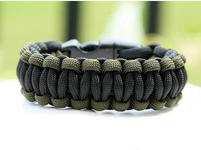 Survival Straps 550 Military Spec Paracord Side Release - Green/Tan - 7' Inch