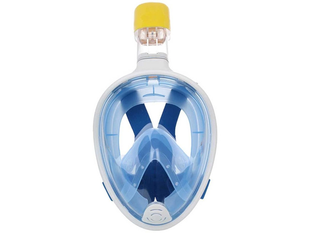 Snorkel Mask Full Face 180 Degree Vision Full Dry Camera Blue L-XL