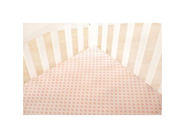 Dena Pink Baby Crib Fitted Sheet Lily Secure Fit 100% Cotton (52-in X 28-in)