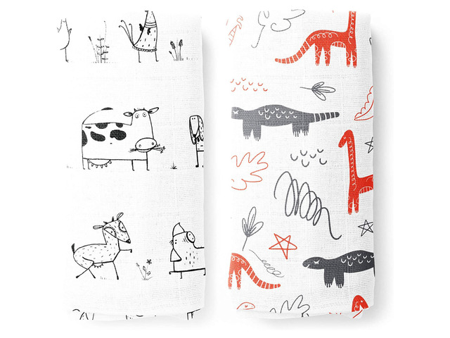 Premium Cotton Muslin Baby Swaddle 100% Soft Breathable Wrap Receiving 2 Pack