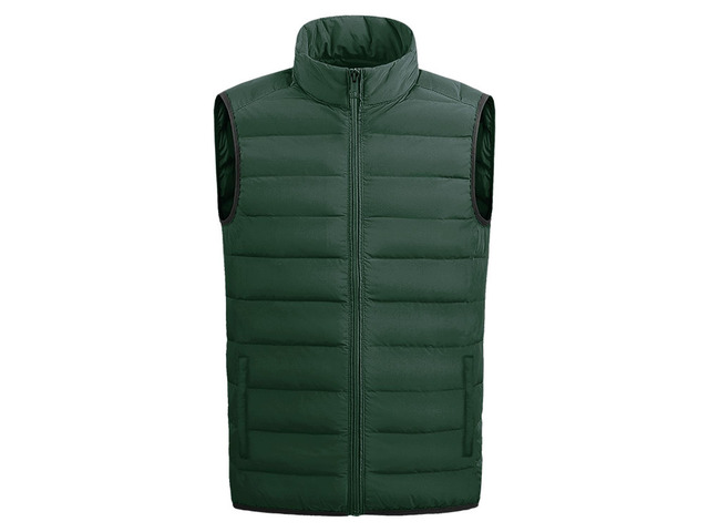 Men's Full Zip Warm Outerwear Puffer Vest Jacket, GSY6 Green, M
