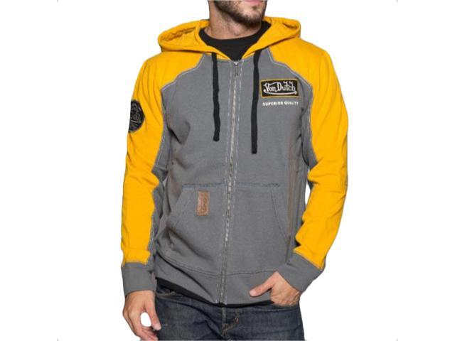 Von Dutch Men's 'Superior Quality' Full Zip Hooded Sweatshirt, Charcoal, XL