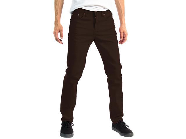 Alta Designer Fashion Mens Slim Fit Skinny Denim Jeans - Brown - Size 30