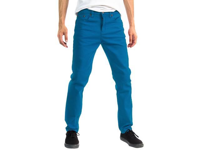 Alta Designer Fashion Mens Slim Fit Skinny Denim Jeans - Turquoise - Size 36