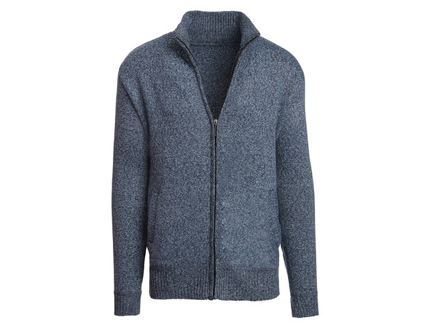 Alta Men's Casual Long Sleeve Full-Zip Mock Neck Sweater - Blue Jacket - XXL