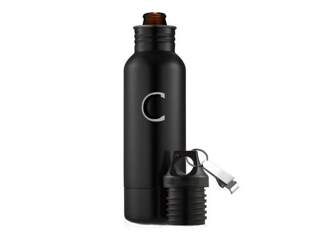 12 Oz Insulated Stainless Steel Cold Beer Bottle Holder with bottle opener-Black