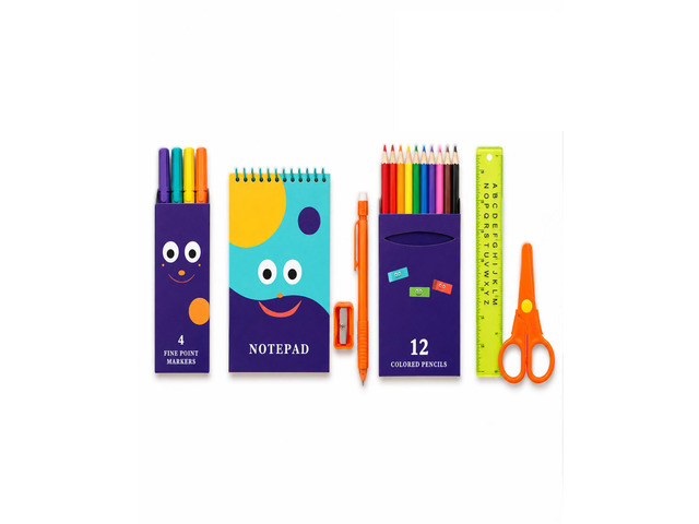 Stencil Art Kit for Kids 24 Reusable Stencils Drawing Pad Pencils Markers Set