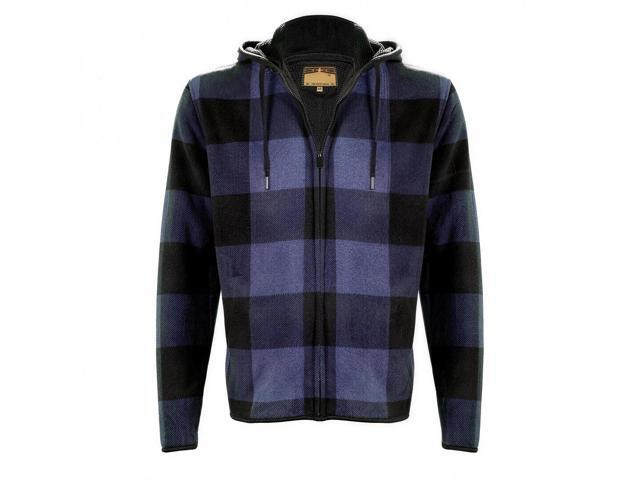 Men's Sherpa Lined Flannel Hooded Jacket Full Zip Plaid Warm Winter Coat