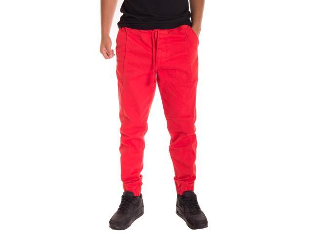 Alta Fashion Men's Casual Jogger Pants with Expandable Waist - Red - Extra Large