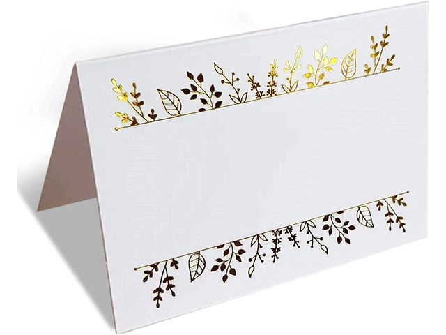 100 Table Place Setting Name Tent Cards for Wedding, Banquets, Events 2.5'x3.75'