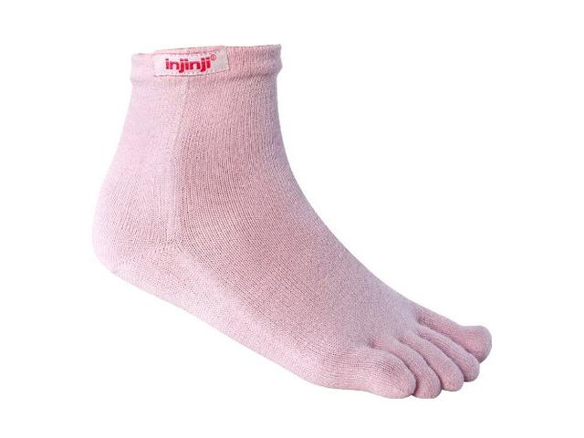 Injinji Performance Mini Crew Original Weight Running Socks - Pink - Large