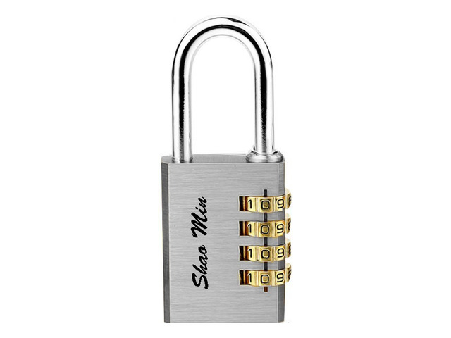 Shao Min Lock for Luggage 3 Digit Combination Resetable Padlock - Silver