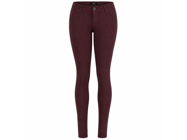 La Bijou 611 Ultra Stretch Slim Fit Pants Jeggings for Women Juniors, Burgundy, L