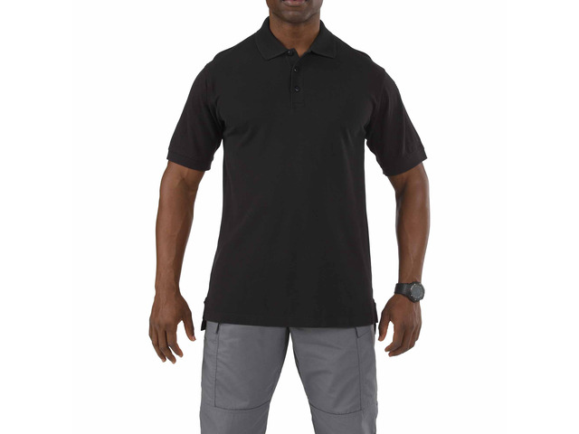 5.11 Men's Professional S/S Three Button Cotton Polo Shirt 41060 Black XS