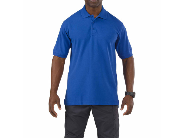 5.11 Men's Professional S/S Three Button Cotton Polo Shirt 41060 Academy Blue M