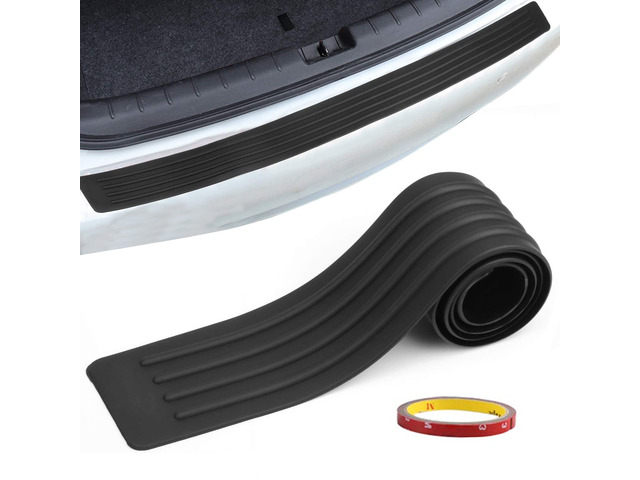 Universal Car Rear Bumper Protector Guard Black Rubber Anti-Scratch Trim Cover