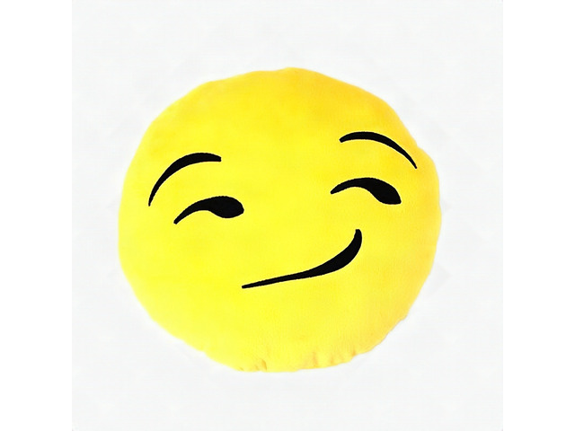 Innovative Living Smirking Face Emoji Throw Pillow Decorative Cushion II-150 New