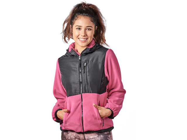 Alta Women's Two-Tone Full-Zip Fleece Jacket - Pink/Black - Medium
