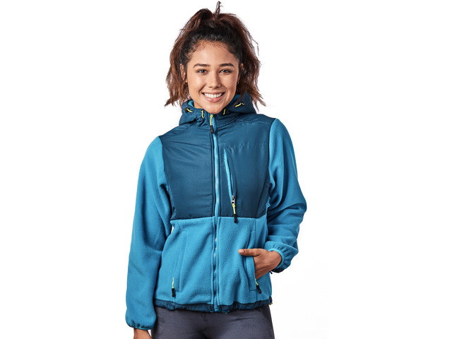 Alta Women's Two-Tone Full-Zip Fleece Jacket - Teal/Peacock - Medium