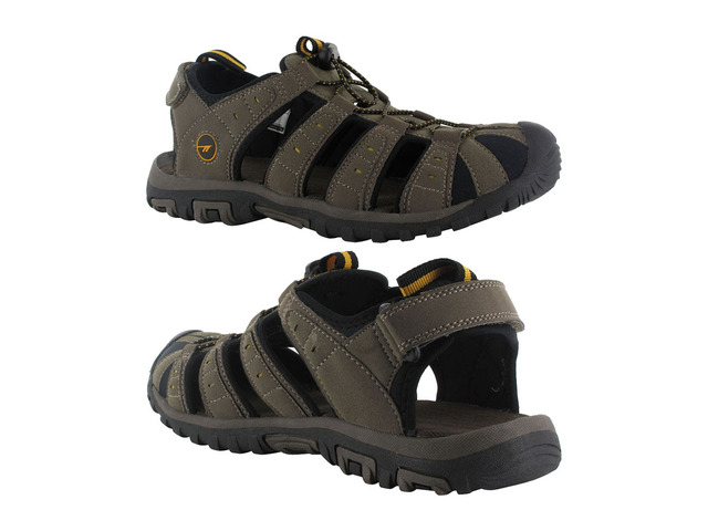 Hi-Tec Shore Men's Hiking Sandals Closed Toe Quick Lace - Brown - 59037 - Size 7